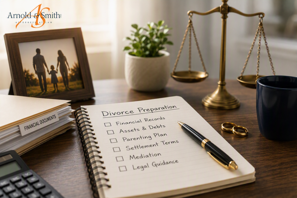 Divorce-preparation-checklist-with-financial-documents-legal-symbols-wedding-rings-and-family-photo-representing-asset-division-and-parenting-planning-1024x683